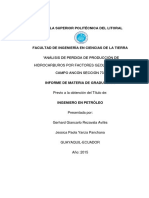 Análisis de la pérdida de producción de hidrocarburos por factores geológicos en el campo Ancón Sección 73