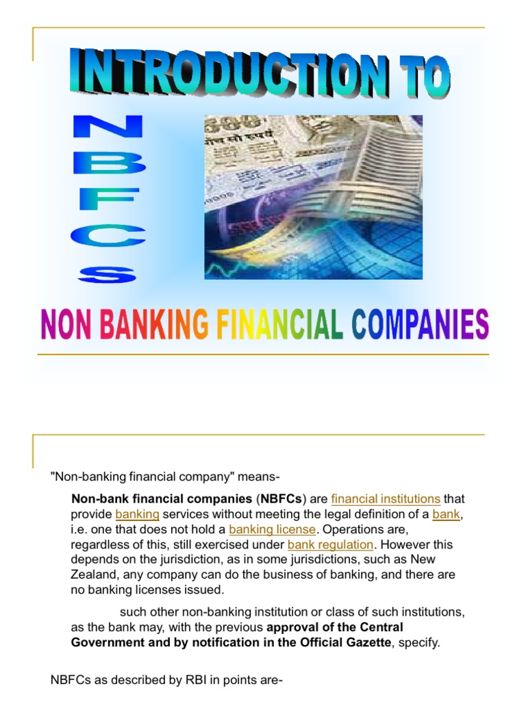 Understanding NBFC Functions and Risks | PDF | Non Bank Financial ...