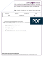 At The Library - Giving Personal Information - Exercises 2 PDF