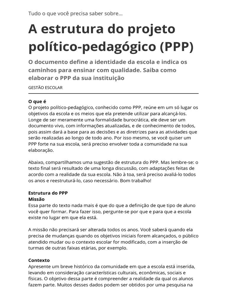 aestruturadoprojetopoliticopedagogicoppp.pdf Escolas Pedagogia