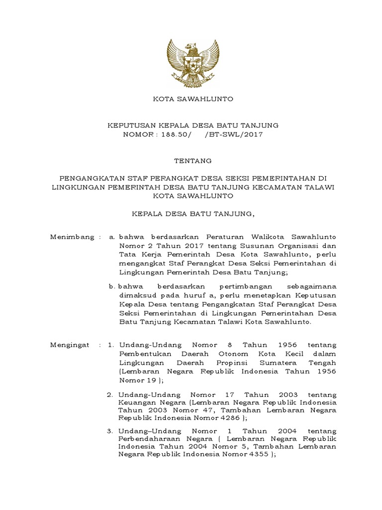 Sk Pengangkatan Staf