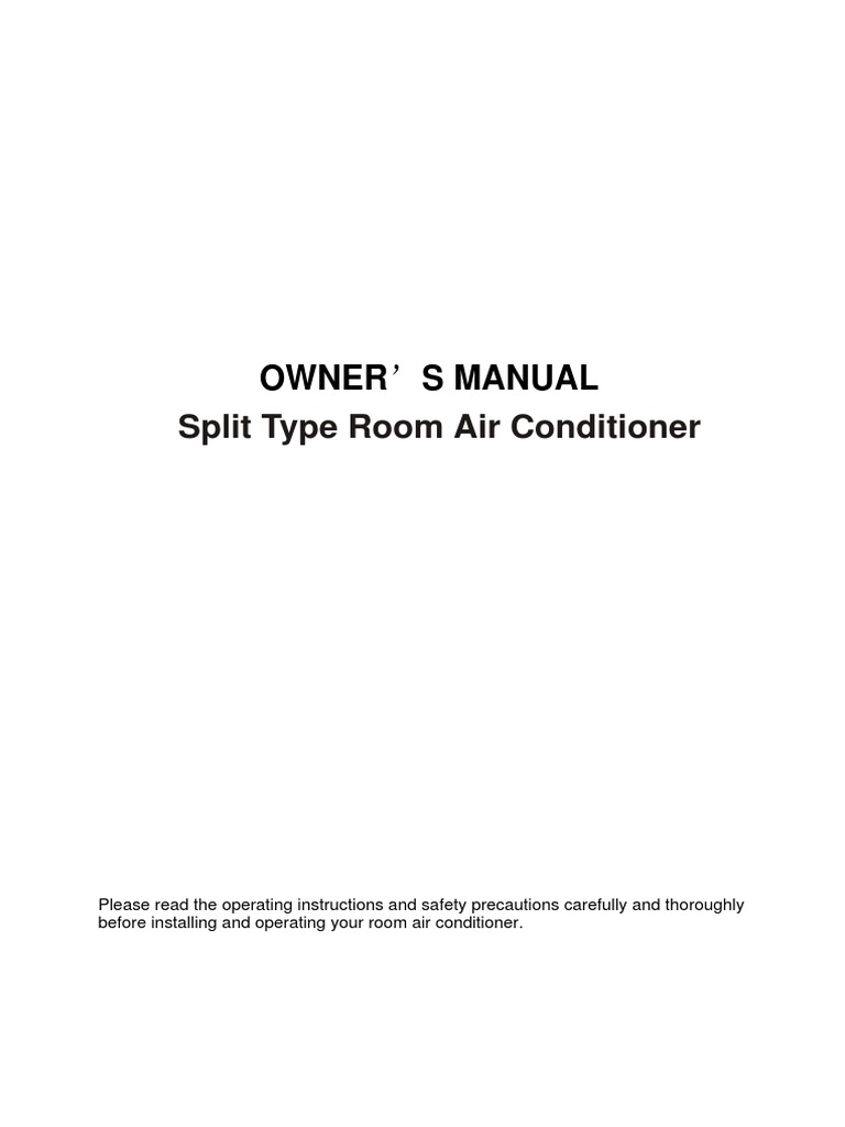 Carrier Split Type Aircon Manual PDF Air Conditioning Engineering