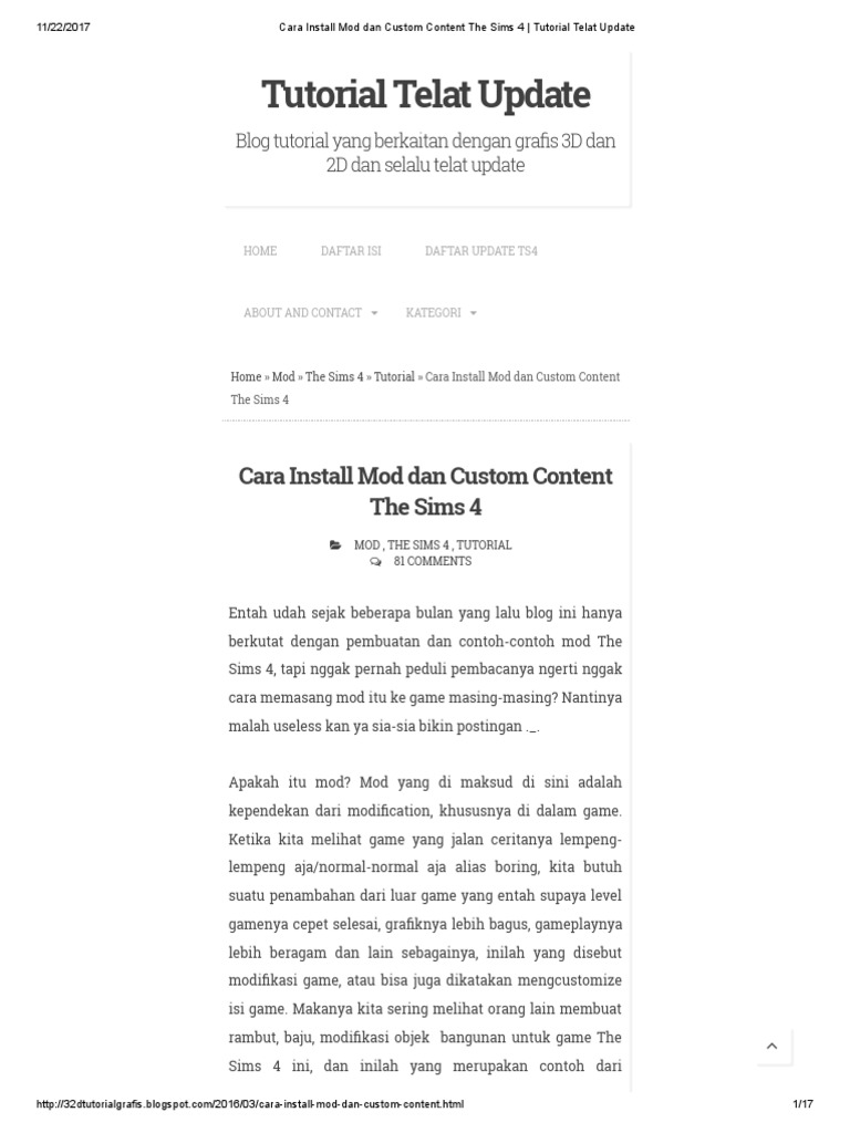Panduan Instalasi Mod The Sims 4 | PDF