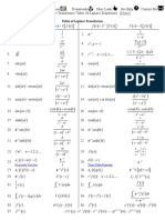 Differential Equations Table of Laplace Transforms