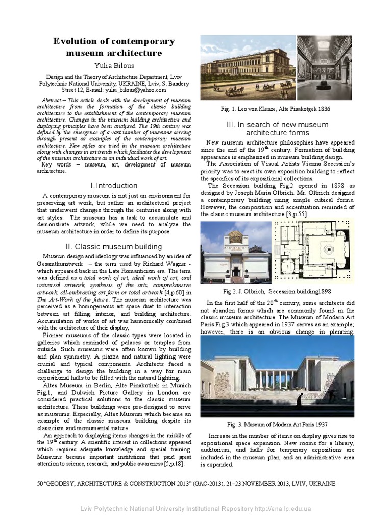 Evolution of Contemporary Museum Architecture | PDF | Museum | Aesthetics