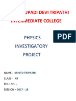 Smt. Draupadi Devi Tripathi Intermediate College: Physics Investigatory Project