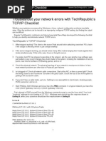 TCPIP Checklist