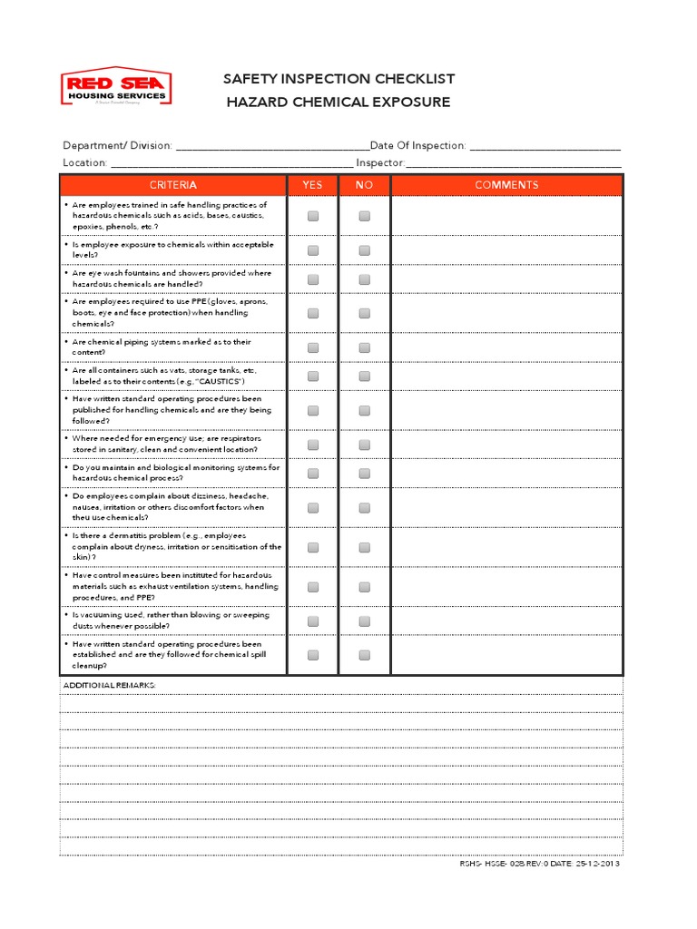 028 Hazardous Chemical Exposure Checklist PDF