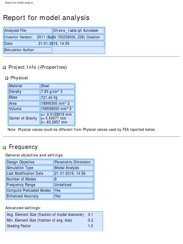 Shake Table-Model Analysis | PDF | Strength Of Materials | Physical ...