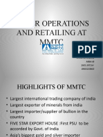 Silver Operations and Retailing at MMTC