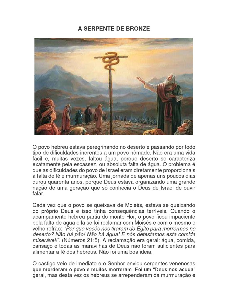 Significado da Serpente de Bronze | PDF | O Livro dos Números | Moisés