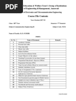 Course File Contents