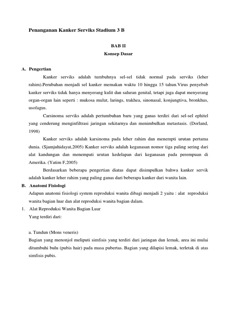 Penanganan Kanker Serviks Stadium 3 B | PDF