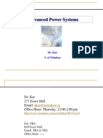 Advanced Power Systems: Dr. Kar U of Windsor