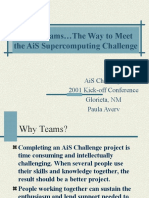 Great Teams...The Way to Meet the AiS Supercomputing Challenge