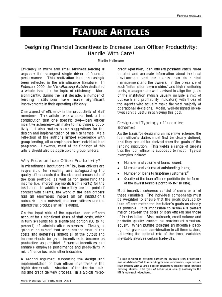 Designing Financial Incentives | PDF | Incentive | Loans
