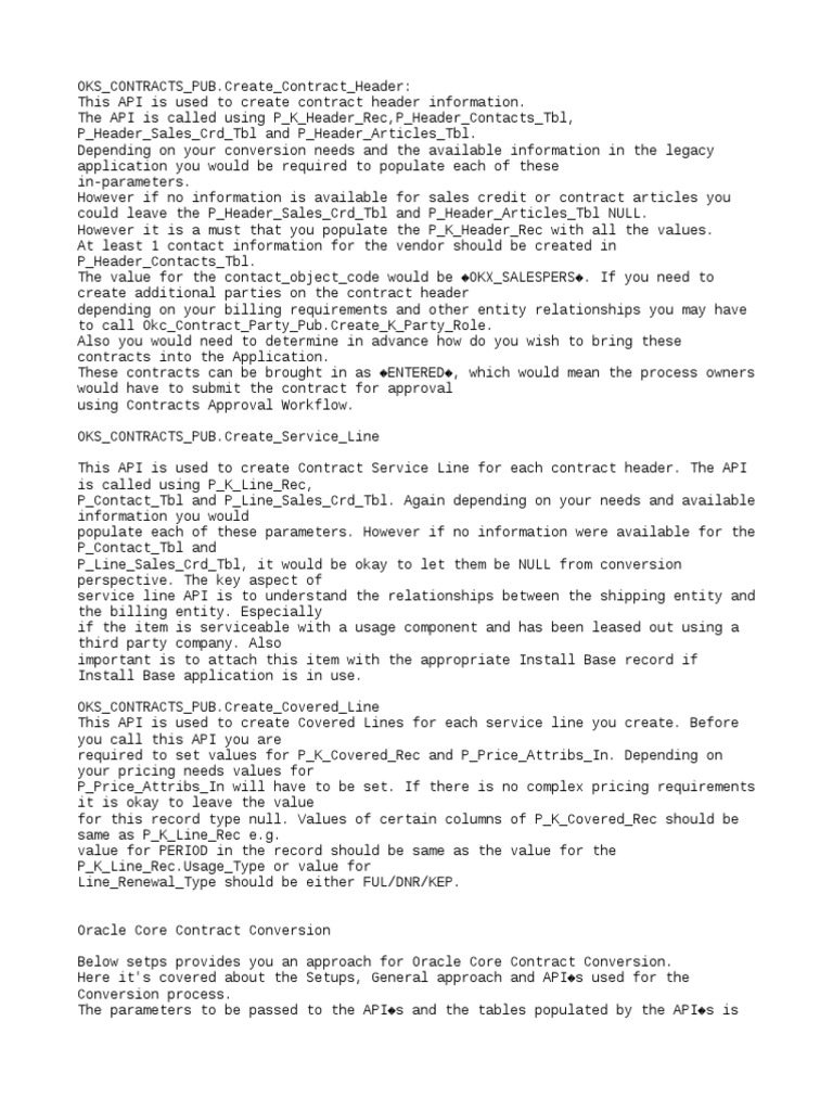 Oracle Contracts API Overview | PDF | Application Programming Interface ...