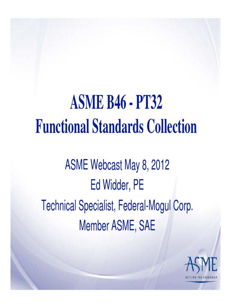 ASME B46 PT32 Functional Standards Collection PDF Surface