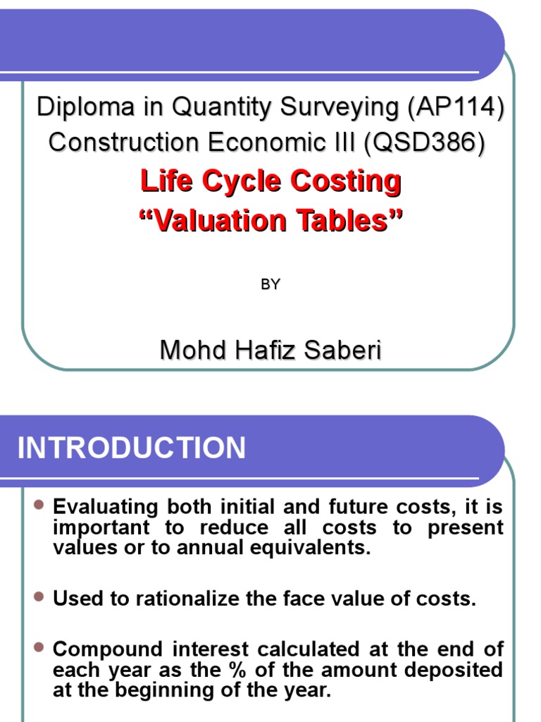 Valuation Tables PDF Present Value Compound Interest