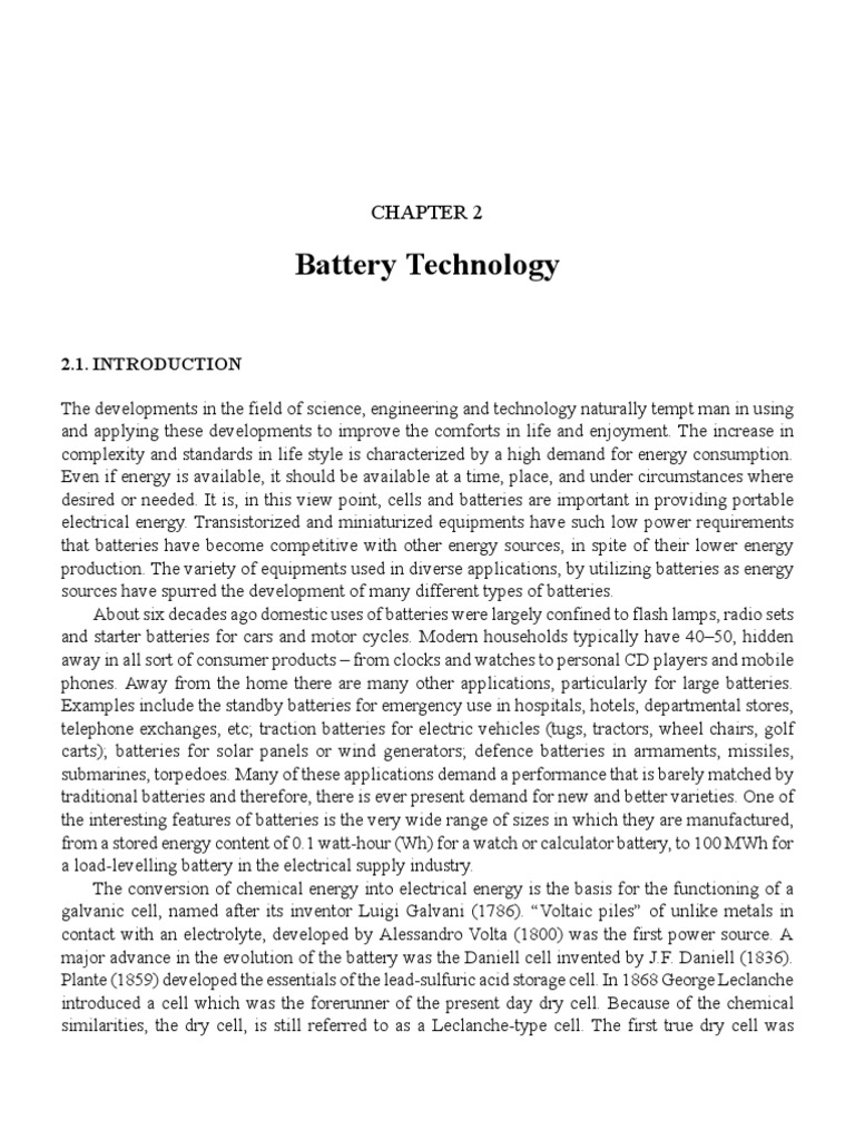 25 Sample Chapter Rechargeable Battery Battery (Electricity)