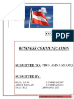 Business Communication: Submitted To: Prof - Amna Shafiq