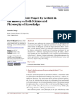 The Decisive Role Played by Leibniz in The History of Both Science and Philosophy of Knowledge