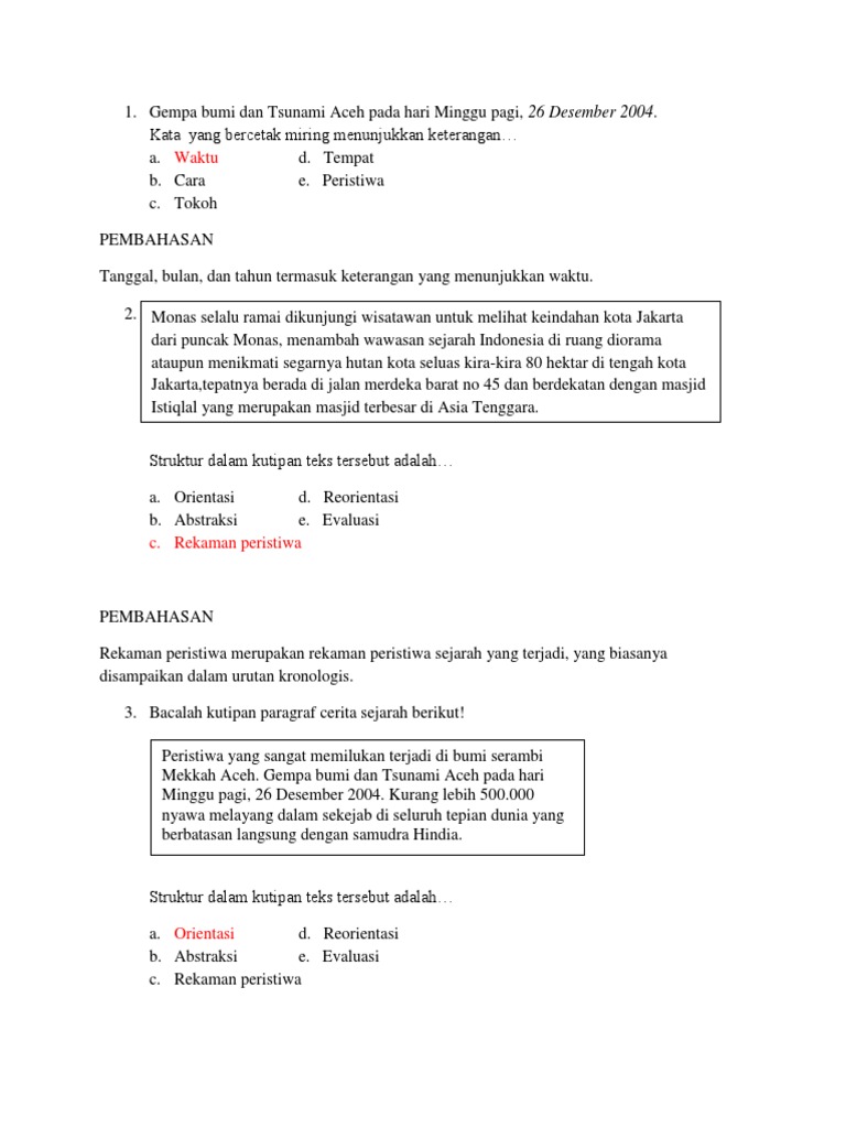 Soal B Indo Teks Cerita Sejarah