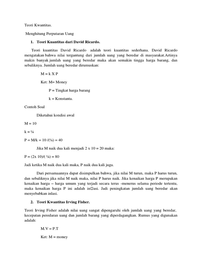 Perputaran Uang T Ulfa Mawaddah