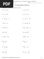 Algebra Worksheet