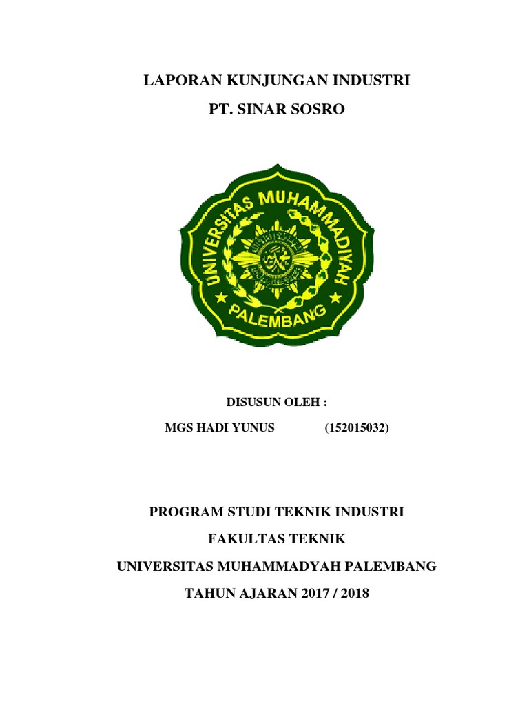 Laporan Kunjungan Industri PT. SOSRO