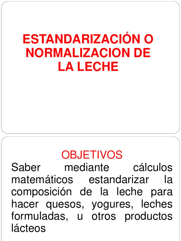 1 estandarizacion normalizacion de la leche pdf crema leche