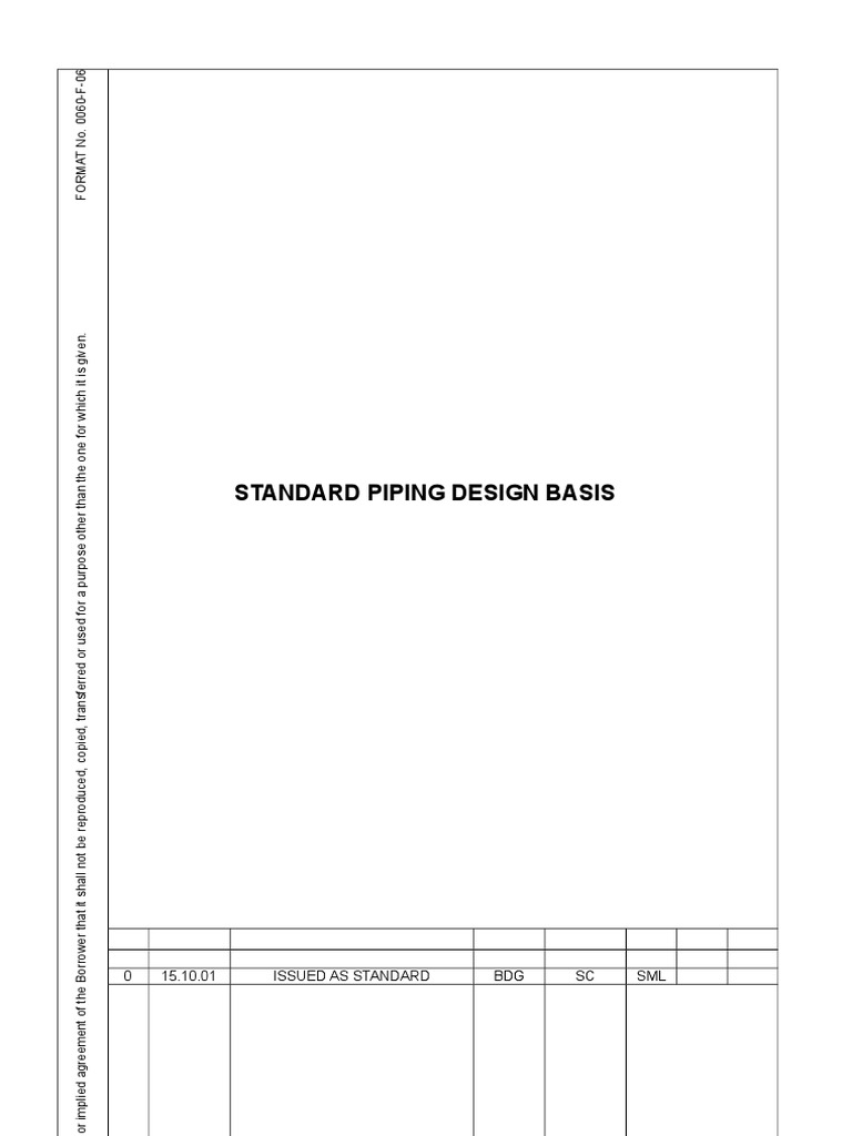 Standard Piping Design Basis Document | PDF | Furnace | Stairs
