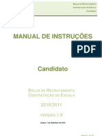 Manual de Instruções Da Aplicação Informática Bolsa de Recrutamento - Contratação de Escola - Candidato 2010.set.01