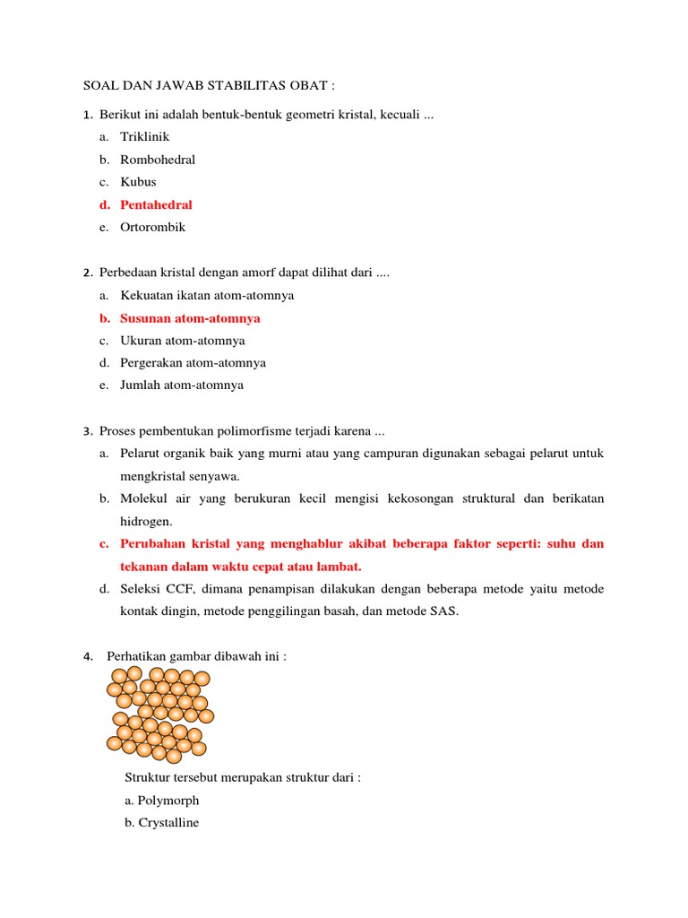 Soal Dan Jawab Stabilitas Obat