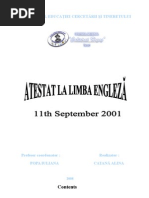 Atestat Engleza 11 Sept 2001