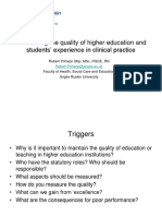 Maintaining The Quality of Higher Education and Students' Experience in Clinical Practice