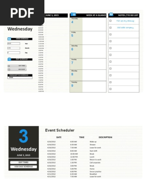 Daily Work Schedule