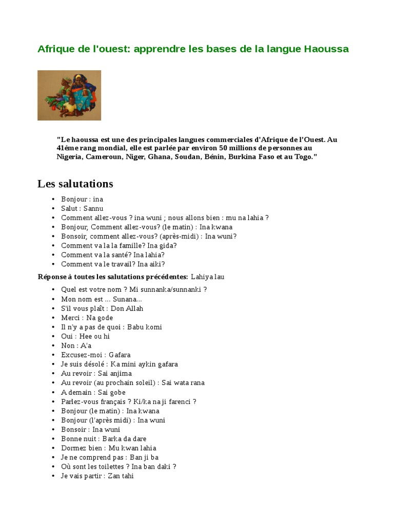 Apprendre le haoussa en 7 jours | PDF | Langues