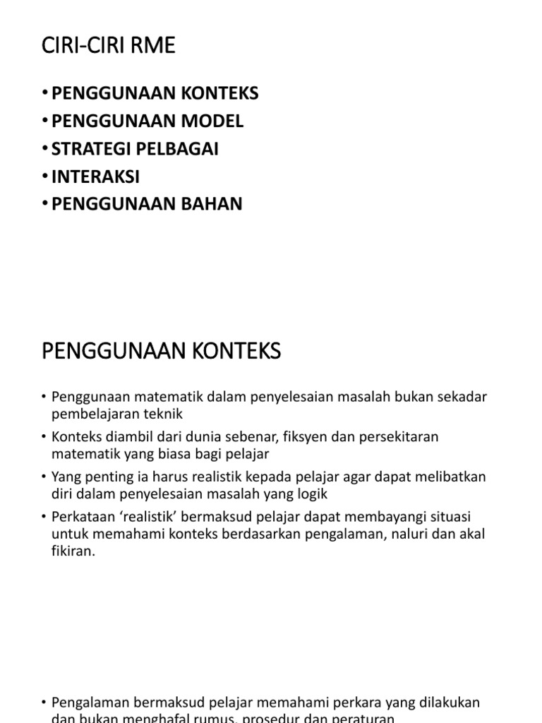 Pendekatan RME dalam Pembelajaran | PDF | Pengembangan Diri