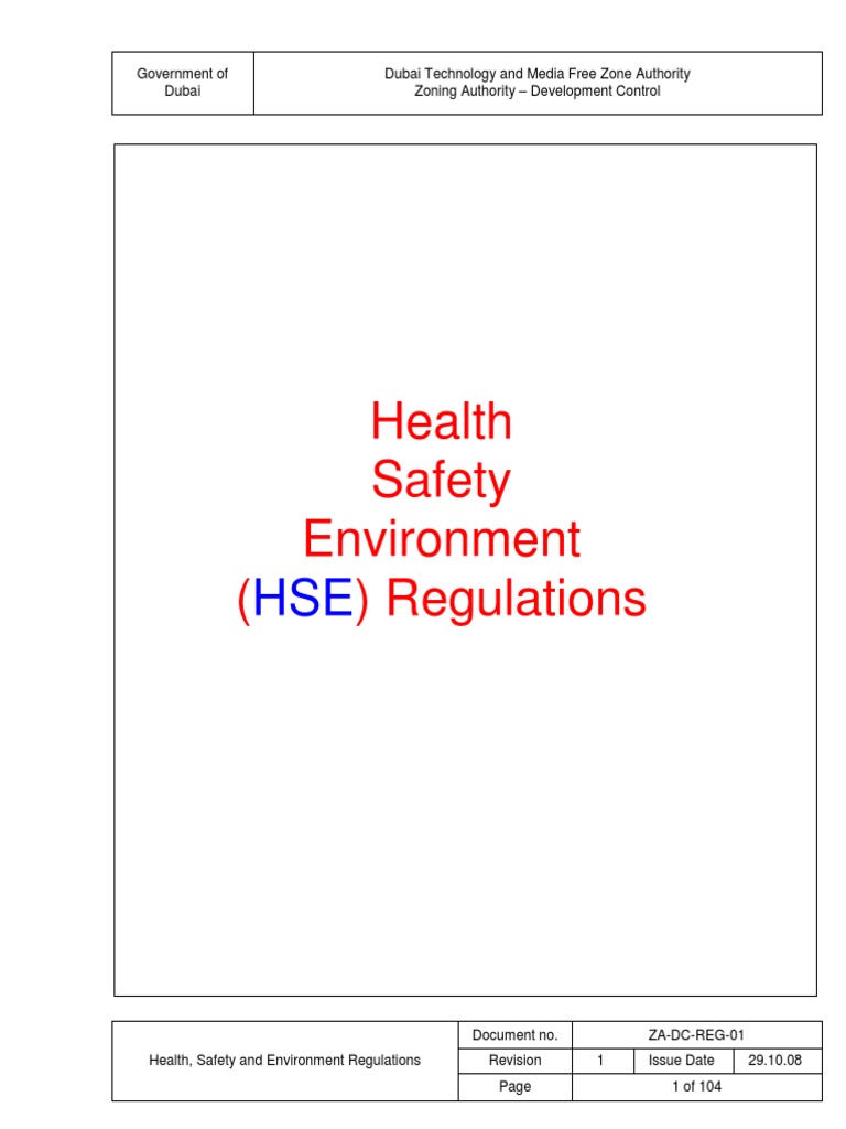 Dubai HSE Regulations for Construction Sites | PDF | Occupational ...