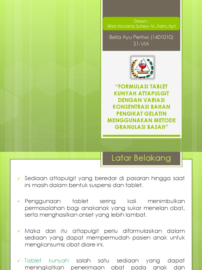 Formulasi Tablet Kunyah Attapulgit | PDF