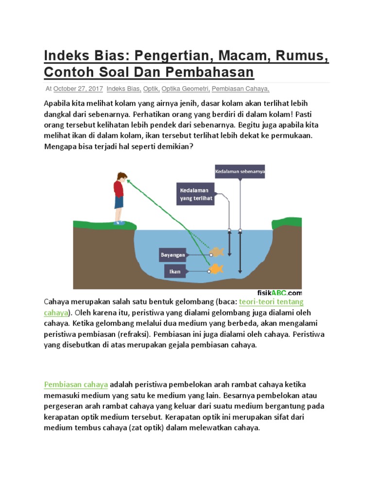 Indeks Bias Pengertian, Macam, Rumus, Contoh Soal Dan Pembahasan