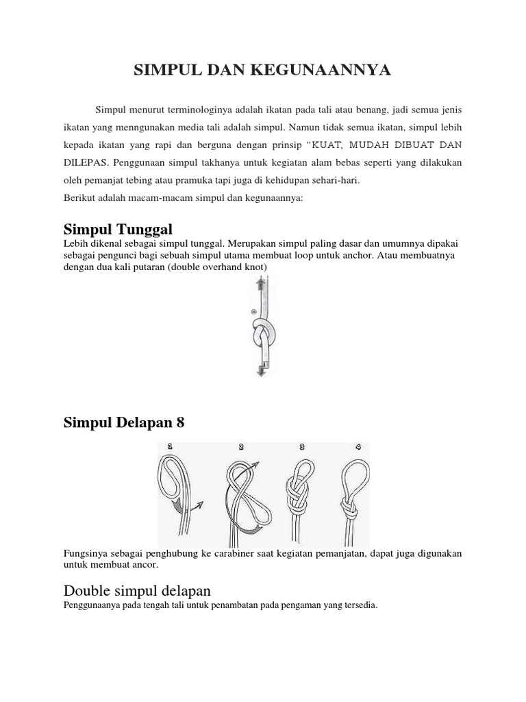Macam-Macam Simpul dan Kegunaannya | PDF