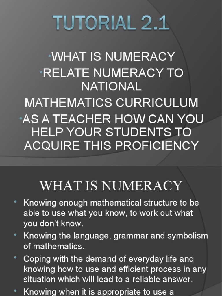 What Is Numeracy | PDF | Multiplication | Subtraction