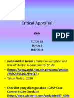 Critical Appraisal - Tutor 10 - Case Control