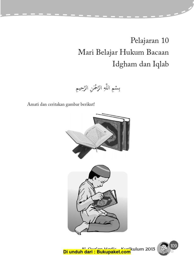 Pelajaran 10 Mari Belajar Hukum Bacaan Idgham Dan Iqlab Pdf