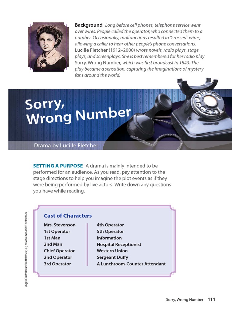 sorry wrong number assignment
