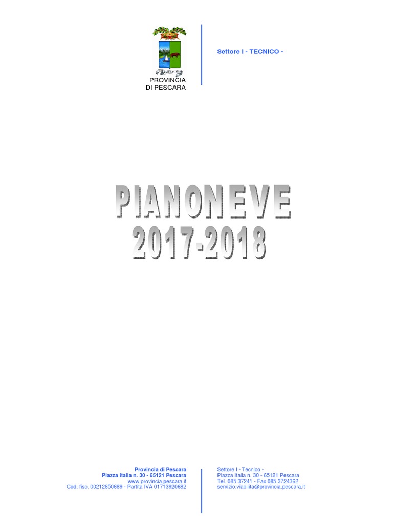 Piano Neve 2017-2018 Provincia Di Pescara Decreto | PDF, image size:768x1024