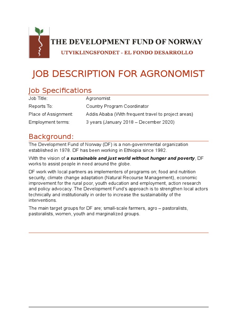 research agronomist job description