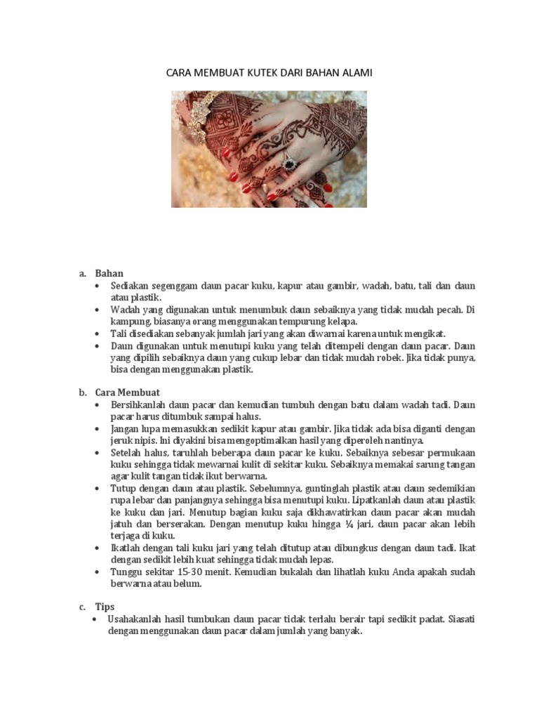Cara Membuat Kutek | PDF